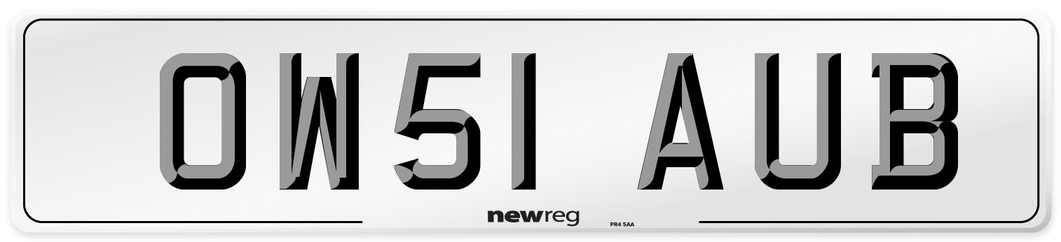 OW51 AUB Number Plate from New Reg
